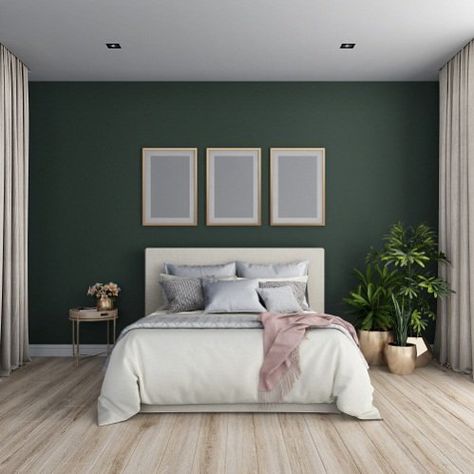 White Drapes Bedroom, Window Above Bed, Khaki Bedroom, Drapes Bedroom, Modern Vintage Bedrooms, Green Bedroom Walls, Light Green Walls, Natural Vibes, White Bed Frame