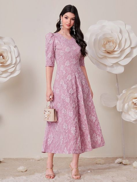 A Line Frocks For Women, A Line Frocks, Aline Frocks For Women, Frocks For Women, Frock For Women, Long Frocks, Dress 2024, Jacquard Dress, Frock Design