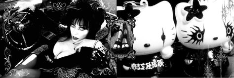 Black And White Emo Banner, Elvira Banner, Cybergoth Header, Yt Header, Black N White Banner, Goth Banners Discord, Gothic Banner Gif, Black And White Header Twitter, Gothic Twitter Header