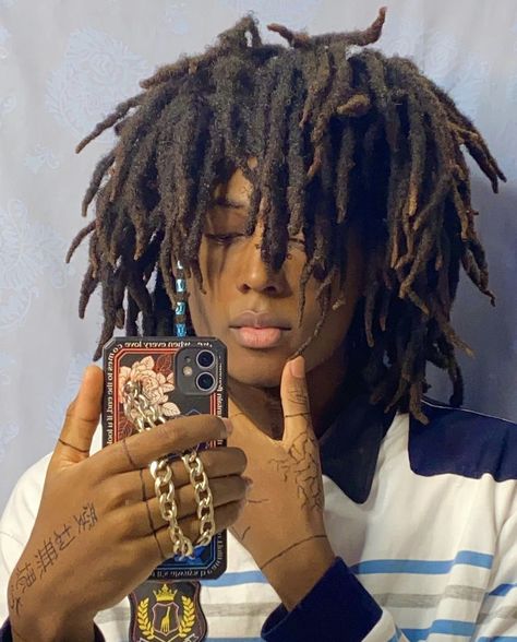 Messy Dreads Men, Semi Freeform Dreads, Semi Freeform Dreads Men, Free Form Locs, Freeform Dreads, Black Boy Hairstyles, Freeform Locs, Hair Like Wool, Natural Hair Men