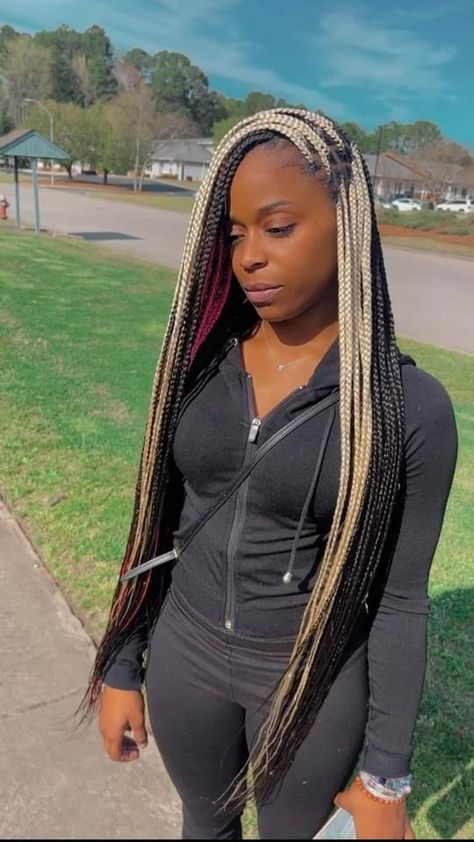 Two Tone Braids, Braids Two, Braids Black Women, Cornrows With Box Braids, Long Braided Hairstyles, Black Kids Braids Hairstyles, Pretty Braids, Lil Girl Hairstyles, Braided Hairdo