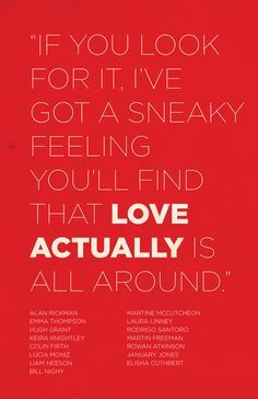 Love actually Andrew Curtis, Love Actually Movie, Love Actually 2003, Love Actually Quotes, Minimal Posters, Red Quotes, Minimal Movie Posters, Love Actually, Alternative Movie Posters