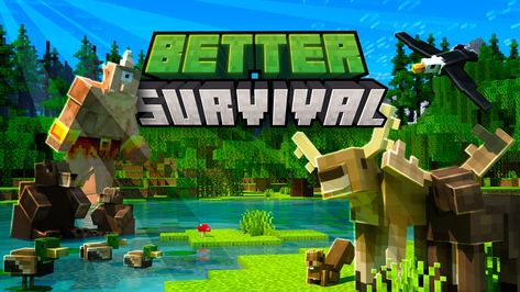 Better Survival in Minecraft Marketplace | Minecraft Better Minecraft Mod, Better Minecraft, Blockbench Models, Minecraft V, Marketplace Minecraft, Minecraft Marketplace, Minecraft Logo, Mc Wallpaper, Minecraft Mod