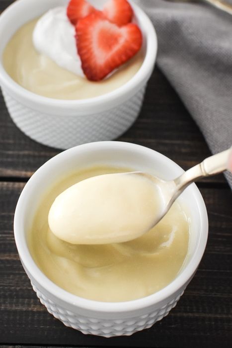 The BEST Dairy-Free Vanilla Pudding Recipe | The Foodie and The Fix Lactose Free Pudding, Soy Milk Pudding Recipe, Vegan Vanilla Pudding Recipe, Healthy Vanilla Pudding, Non Dairy Custard Recipe, Soy Milk Pudding, Dairy Free Vanilla Pudding, Almond Milk Pudding Recipe, Dairy Free Custard Recipe