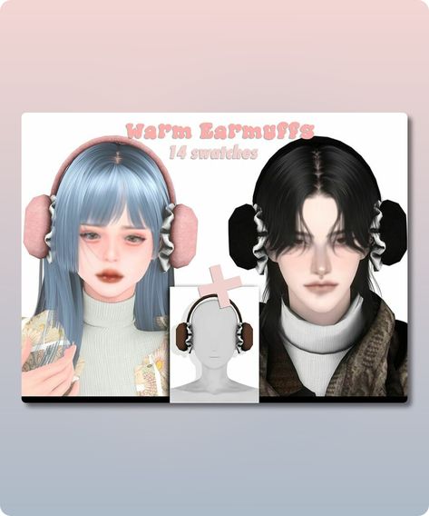 Sims 4 Warm Earmuffs New Mesh. ALL Lods. 14 Swatches. Revision: 3 Filesize: 2 MB Recoloring Allowed: See TOU on my profile page Polycount LOD 0 (highest): 5K Author: LIN_DIAN #sims #accessories #sims4cc #gaming #sims4 Sims 4 Cc Earmuffs, Sims Accessories, Sims 4 Cc Download, Fur Accessories, Profile Page, Sims 4 Cc, Earmuffs, Sims Cc, My Profile