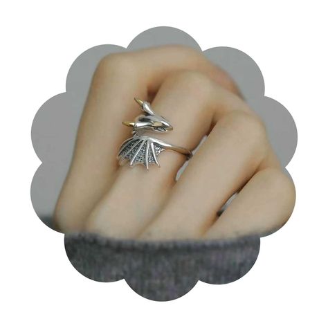 PRICES MAY VARY. Dragon knuckle ring are made of high quality alloy, comfortable to wear. Flying dragon wrap ring full of modernity, as shown below,it can be perfectly matched with other accessories Silver dragon ring are suitable for most people, can be matched with daily wear, and are suitable for daily wear. Dragon finger wrap ring looks beautiful and fashionable, making it a good gift for lovers and friends on valentine's day, anniversaries, birthdays, graduations, christmas, etc. Dragon ani Dragon Ring Aesthetic, Dragon Ring Women, Knight Ring, Dragon Rings, Outfits Gothic, Gothic Dragon, Elven Jewelry, Flying Dragon, Cute Dragon