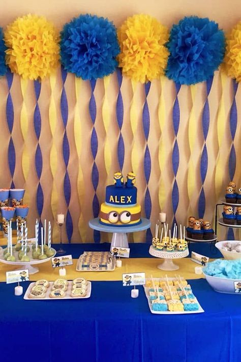 Best Birthday Party Themes, Minions Birthday Party Decorations, Minions Birthday Theme, Minions Birthday Party, Baby Boy Birthday Themes, 21 Party, Minions Birthday, Minion Birthday Party, Birthday Decorations Kids