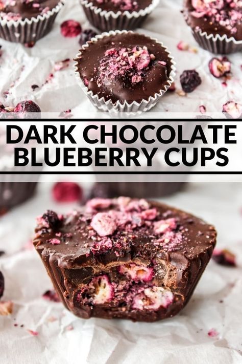 Candied Blueberries, Crunch Candy Bar, Chocolate Blueberry, Easy Candy, Coconut Cups, Dairy Free Chocolate Chips, Dried Blueberries, Mini Muffin Pan, Dairy Free Chocolate