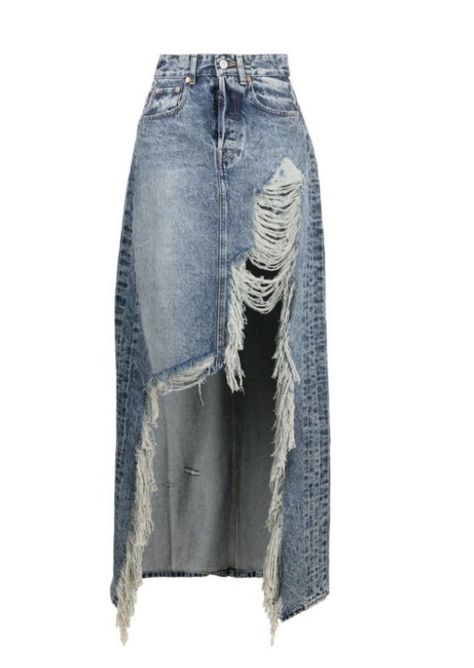 Ropa Upcycling, Moda Denim, Mode Zara, Denim Maxi, Denim Maxi Skirt, Destroyed Jeans, Jeans Rock, Denim Details, Lookbook Outfits