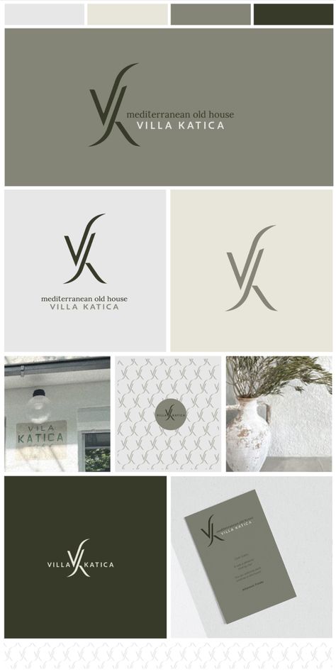 Logo design & basic identity guidelines, minimal design presentation Villa Logo, Minimal Villa, Promo Materials, Logo Color Schemes, Logo Guidelines, Identity Guidelines, Istria Croatia, Mediterranean Villa, Interior Logo