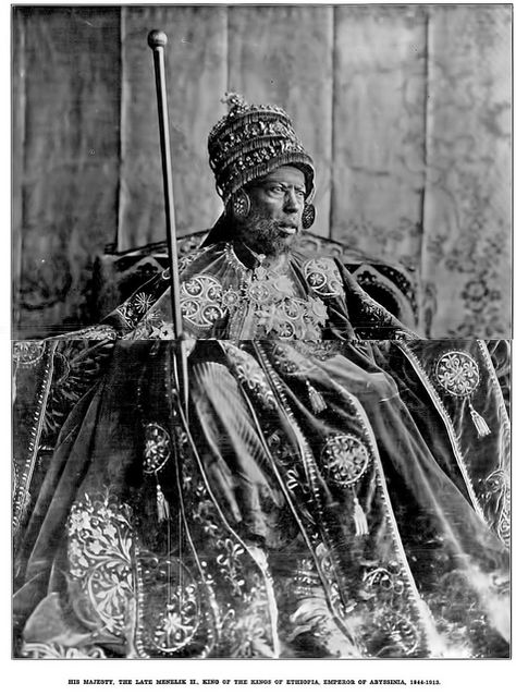 His Majesty Menelik II, King of the Kings of Ethiopia, Emperor of Abyssinia 1844-1913 Menelik Ii, History Of Ethiopia, We The Kings, Black Royalty, Haile Selassie, African Royalty, History Timeline, African People, African Diaspora