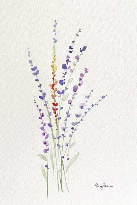 Watercolor Painting Easy, Wildflower Drawing, Wildflower Paintings, Painting Easy, Watercolour Inspiration, Easy Watercolor, Watercolor Inspiration, Easy Paintings, Stone Art