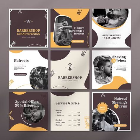 Instagram Social Media Post, Barbershop Design, Social Media Post Template, Graphic Design Fonts, Graphic Design Trends, More Followers, Instagram Social Media, Instagram Post Template, Post Design