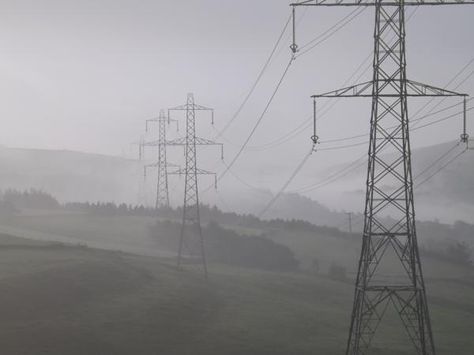 by Jacquic Transmission Tower, Industrial Aesthetic, Power Tower, Transmission Line, Power Lines, High Tension, Peach Trees, Easy Breezy, High Voltage