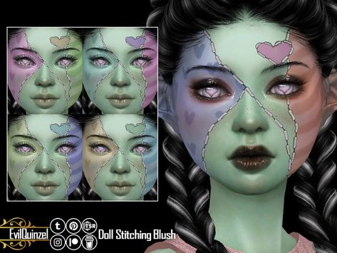 Occult Makeup, Sims 4 Halloween Cc, Sims 4 Halloween, Sims Pets, Makeup Decor, Sims 4 Cc Eyes, Sims 4 Cas Mods, Cute Zombie, Makeup Cc