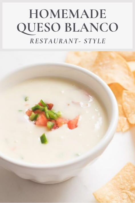 Queso Blanco Recipe, White Cheese Dip, Desserts Cheesecake, White Queso Dip, White Queso, Cheese Dips, Mexican Appetizers, Bacon Dip, Queso Recipe