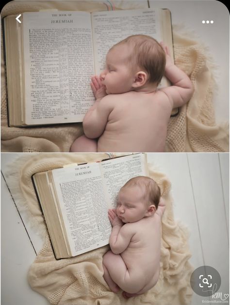 Newborn Photography With Bible, Bible Newborn Pictures, Newborn Photos With Books, Newborn Photography With Books, Newborn Bible Photography, Christian Newborn Photos, Bible Maternity Pictures, New Born Baby Boy Photoshooting, Newborn Photography Boy Poses