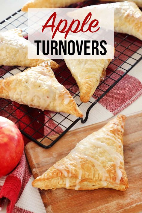 Apple turnover recipe made with puff pastry and and homemade apple filling. An easy bakery style dessert you can make at home. Apple Pastry Puff Recipes, Seared Pork Loin, Recipes Using Apples, Homemade Apple Turnovers, Apple Turnovers With Puff Pastry, Easy Apple Turnovers, Simple Apple Tart, Using Apples, Apple Turnover Recipe