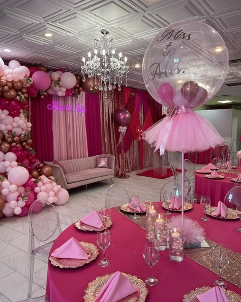 50 Shades Of Pink Baby Shower, Barbie Themed Baby Shower Pink, All Pink Baby Shower Ideas, Barbie Themed Bridal Shower Ideas, Pink Bridal Shower Ideas Decoration, Bridal Shower Pink Theme, Barbie Baby Shower Ideas, All Pink Birthday Party Decoration, Pink Sweet 16 Decorations