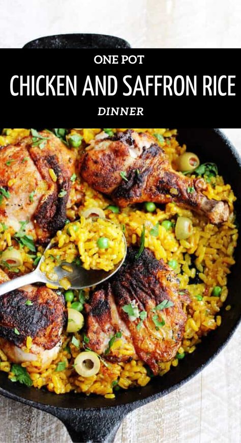 Cooking With Saffron Threads, Spanish Saffron Recipes, Saffron Rice Instant Pot, Chicken And Saffron Rice Recipes, Saffron Chicken Recipe, Recipes That Use Saffron, Cooking With Saffron, Saffron Chicken And Rice, Recipes With Saffron Threads