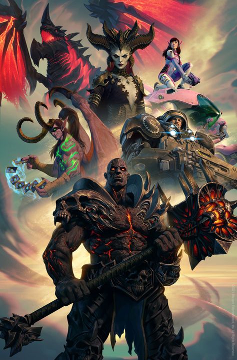 ArtStation - Blizzconline Key Art, Will Murai World Of Warcraft Characters, Warcraft Characters, Storm Art, Warcraft Art, Key Art, Heroes Of The Storm, Group Art, Blizzard Entertainment, Keys Art