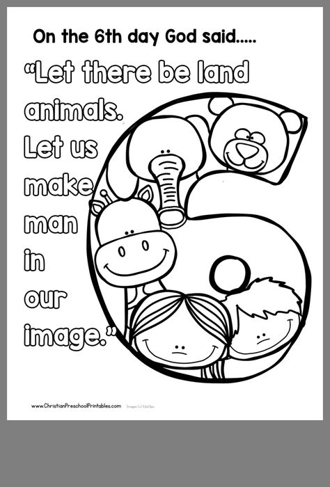 Creation Day 6, Creation Bible Crafts, Creation Coloring Pages, Creation Bible, Toddler Bible, Preschool Bible Lessons, Christian Preschool, Bible Story Crafts, Days Of Creation