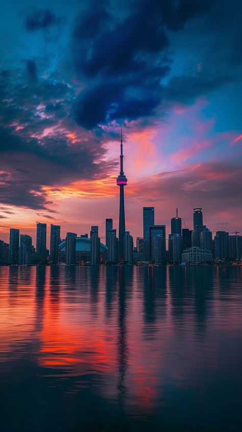 City Sunset Reflection: The city skyline stands out against the vivid colors of the sunset mirrored in water. #sunset #cityscape #reflection #water #skyline #aiart #aiphoto #stockcake ⬇️ Download and 📝 Prompt 👉 https://ayr.app/l/i5df Cityscape Reflection, Sunset Cityscape, Sunset Reflection, Water Sunset, City Sunset, Sunset City, Free City, Wedding Marketing, Mountain Art