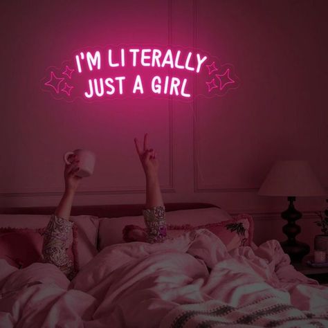 Girls just want to have fun! 😘 #LadyandAll 💝 #TreatYourself #SelfLove #SelfCare #BodyPositivity #BodySafe Girly Neon Signs, Bedroom Decor Girly, Pink Aesthetic Room, Girly House, Bedroom Neon Sign, Neon Signs Quotes, Glitter Photography, Funny Gifts For Her, Dorm Wall Decor