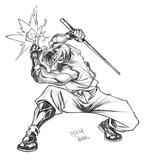 Ninja Gambit sketch commission by CarlosGomezArtist.deviantart.com Ninja Drawing, Ninja Tattoo, Fitness Beach, Arte Ninja, Ninja Art, Beauty Night, Anime Ninja, Warrior Tattoo, Party Music