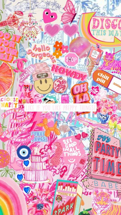 #likeifyoulikepreppythings Preppy Keyboard Wallpaper, Modern Preppy Wallpaper, Preppy Widgets, Preppy Backgrounds, Preppy Posters, Pink Keyboard, Blue Collage, Pineapple Wallpaper, Wallpaper Iphone Boho