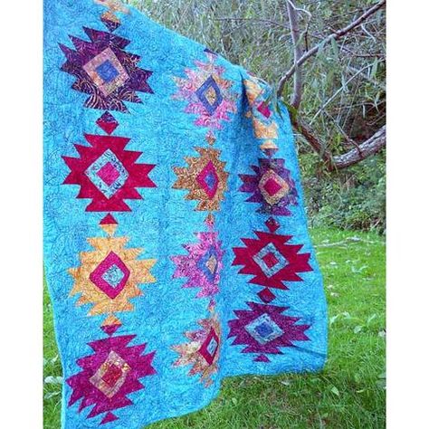 Diablo Native American Quilt Patterns, Southwestern Quilts, Native American Quilt, Southwest Quilts, Dramatic Background, The Quilt Show, Placemats Patterns, Quilting Rulers, Half Square Triangles