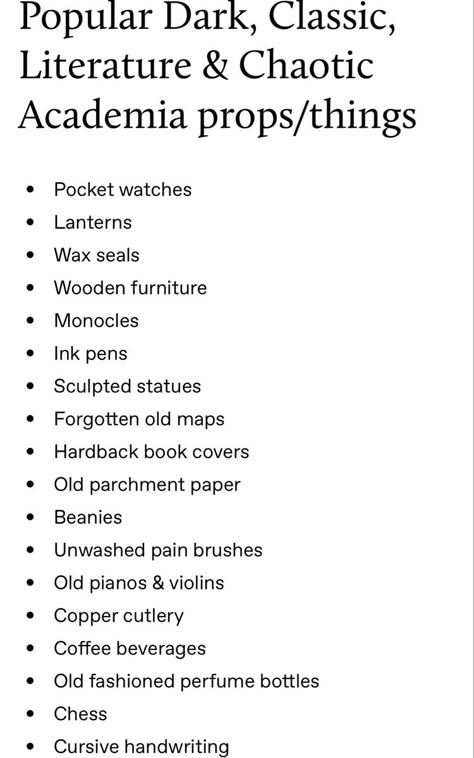 Scholar Aesthetic Outfit, Dark Academia Objects, Random Things To Research When Bored Academia Edition, Chaotic Dark Academia, Dark Academia Things To Do When Bored, Scholar Aesthetic, Dark Academia School Supplies, Dark Academia Subjects To Study, Dark Academia Writing Prompts