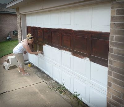 Who wants to help me paint my garage door? :) Made To Love: diy Faux Wooden Garage Door: Faux Wood Garage Door, Garage Door Paint, Carriage Garage Doors, Wooden Garage Doors, Garage Floor Paint, Garage Door Types, Wood Garage Doors, Garage Door Makeover, Diy Garage Door