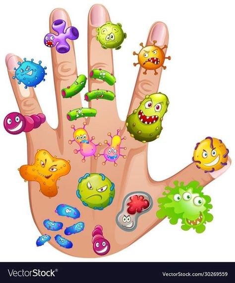 Ideas Easy Drawing, Virus Illustration, Hand Washing Poster, Hand Fonts, Sick Boy, Drawing Ideas Easy, Flashcards For Kids, Hand Hygiene, Human Hand