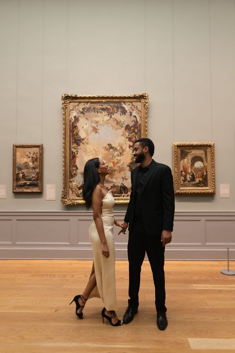 Dreamy Backdrop, Museum Photography, Urban Engagement, Couple Engagement Pictures, Engagement Pictures Poses, Engagement Outfit, Engagement Inspo, Elegant Outfits, Museum Wedding