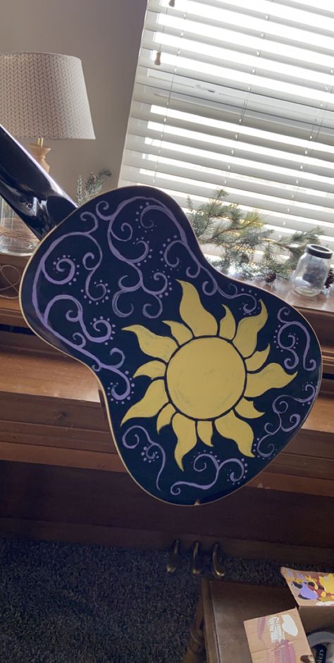 Painted Guitar Acoustic, Hand Painted Guitar, Painted Guitar, Guitar Acoustic, Guitar Painting, Ukulele, Acoustic Guitar, Guitar, Hand Painted