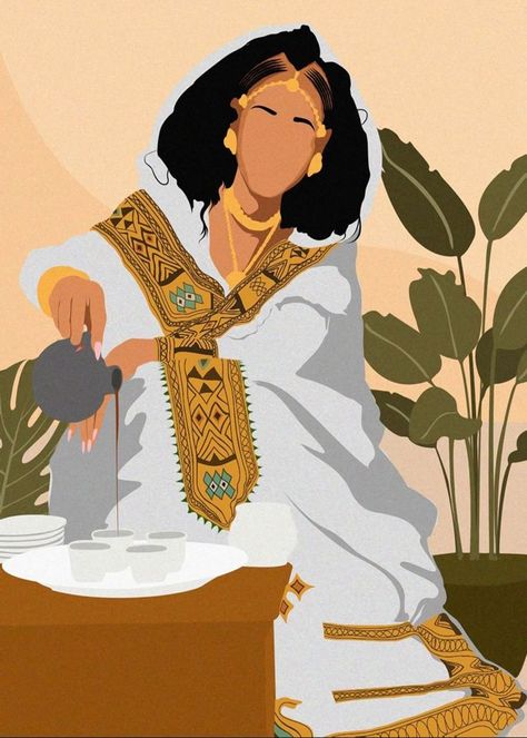 Eritrean Women, Ethiopian Clothing, Ethiopian Women, African Women Art, Dorm Art, Woman Art, Black Love Art, Black Art Pictures, Graphic Wallpaper