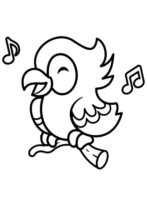 Parrots - Lol Coloring Pages Singing Cartoon, Lol Coloring Pages, Lol Coloring, Htv Ideas, Bird Singing, Cute Parrot, Cartoon Coloring, Cartoon Coloring Pages, Parrot Bird