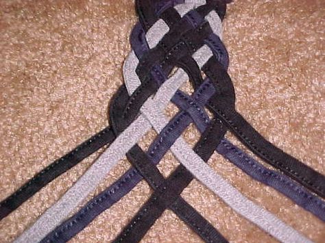 Braiding eight cords into a flat braid Diy Handfasting Cords, Celtic Braid, Handfasting Ceremony, Wedding Cord, Braids Pictures, Handfasting Cords, How To Braid, Diy Braids, Braid Patterns