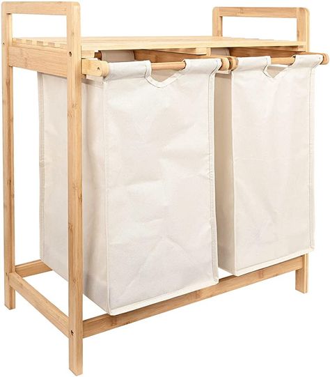 SortWise Bamboo Laundry Hamper with Top Storage Shelf, 2 Section Upgraded Removable Bags, Large Capacity, Great for Closet, Bedroom, Living Room, Entryway : Amazon.ca: Home Hamper Cabinet, Bamboo Frame, Drawer Unit, Laundry Storage, Cabinets Organization, Laundry Hamper, Smart Design, White Bathroom, Room Set