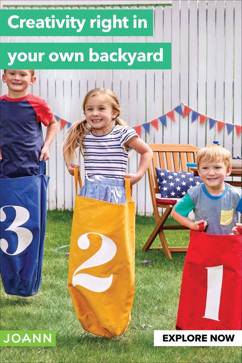 Have 3, 2, 1... fun with a summer sack race! Toddler Obstacle Course, Feed Sack Bags, Potato Sack Races, How To Make Canvas, Sack Race, Bags Sewing, Sack Bag, Summer Activities For Kids, Racing Games