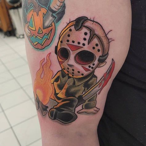 nice 25 New School Tattoos in 2023 Sacramento Tattoo, Jason Tattoo, Inked Magazine Tattoos, Revelation Tattoo, Small Tattoos Ideas, Friday The 13th Tattoo, Tattoos Color, Halloween Digital Art, World Famous Tattoo Ink