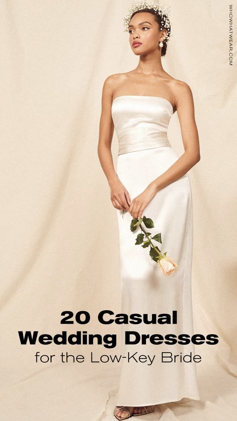 The best casual wedding dresses for the low-key bride Simple Cheap Wedding Dress Casual, Destination Wedding Dress For Older Bride, Semi Formal Wedding Dress Brides, Bride Over 40 Wedding Dresses For, Casual Spring Wedding Dress, Casual Wedding Attire For Bride, Casual Second Wedding Dress, Modern Casual Wedding Dress, Low Key Wedding Dress Casual