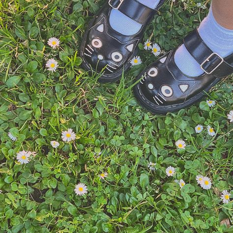 Green black shoes cat socks art hoe aesthetic coquette twee Cat Mary Janes, Mary Jane Shoes Aesthetic, Mary Jane Aesthetic, Clover Aesthetic, Mary Janes Aesthetic, Marry Jane, Socks Aesthetic, Weirdcore Aesthetic, Cat Shoes