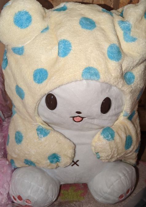 Moppu Sanrio Plush, Big Sanrio Plush, Moppu Wallpaper, Marumofubiyori Plush, Moppu Sanrio, Big Plushies, Hello Kitty Stuffed Animal, Kitty Stuffed Animal, Blue Hello Kitty