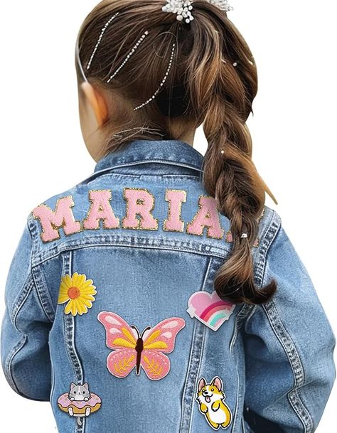 Personalized Jean Jacket: Personalize the back of the Greatabox denim jacket with your child's name and any text up to 8 characters, a unique design tailored specifically for you or your child, Click “Customize Now” to create a one-of-a-kind piece that will be cherished for years to come! Outfits For Girls, Long Sleeve Denim Jacket, Toddler Jeans, Jeans Jacket, Kids Outerwear, Personalized Birthday Gifts, Back To School Outfits, Personalized Birthday, School Outfits