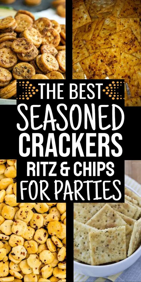 Best Seasoned Crackers Ritz Saltines Chips and Snack Mix Recipes from 13 Finger Food Appetizer Bites For Cheap Party Food Cracker Snacks Saltine, Easy Ritz Cracker Snacks, Saltine Crackers Seasoned, Saltine Cracker Recipes Seasoned, Ritz Cracker Appetizers, Ritz Cracker Recipes Snacks, Appetizers Wonton, Ritz Crackers Recipes, Seasoned Saltine Crackers