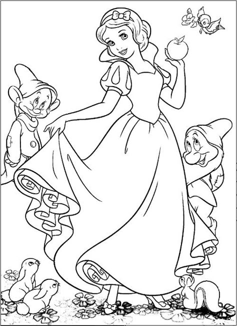 Princess Coloring Sheets, Snow White Coloring Pages, Cinderella Coloring Pages, Disney Coloring Sheets, Disney Princess Colors, Disney Princess Coloring Pages, Kid Coloring Page, Adult Coloring Designs, Princess Coloring Pages