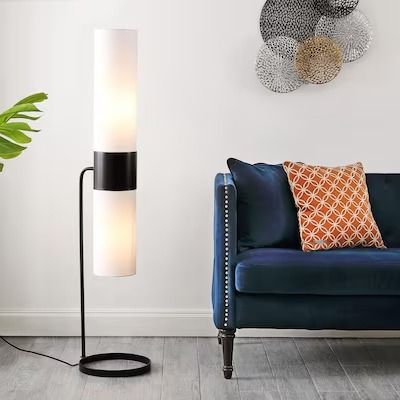 Brightech Modern/Contemporary Shaded Floor Lamp in Tan Finish - Voice Controlled, Works with SmartThings and Alexa in the Floor Lamps department at Lowes.com Living Room 2022, Column Floor Lamp, Gold Floor Lamp, Reading Lamp Floor, Lamp Color, White Floor Lamp, Metal Floor Lamps, Black Floor Lamp, Modern Minimalism