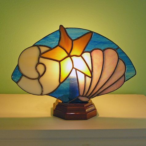 Stained Glass Fan Light Patterns, Stained Glass Lighting, Stained Glass Night Lights, Fan Lights, Stained Glass Lamp Shades, Swimming In The Ocean, Art Glass Jewelry, Youve Been, Stained Glass Light